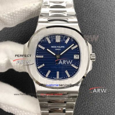 Swiss Replica Patek Philippe Nautilus 40th Anniversary Blue Dial Diamond Markers Watch